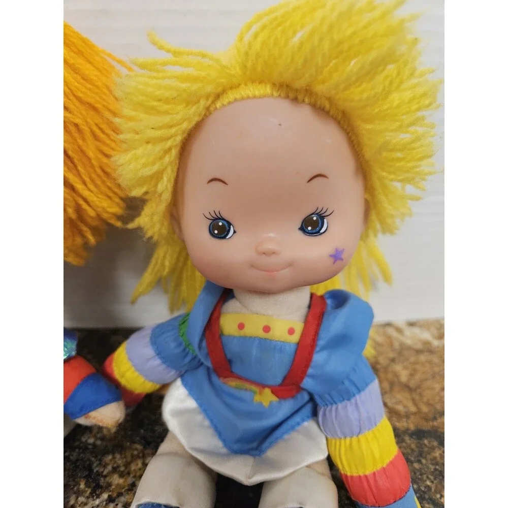 Vintage 1983 Rainbow Brite Dolls Lot of 2 - Original Mattel Hallmark- Bendy